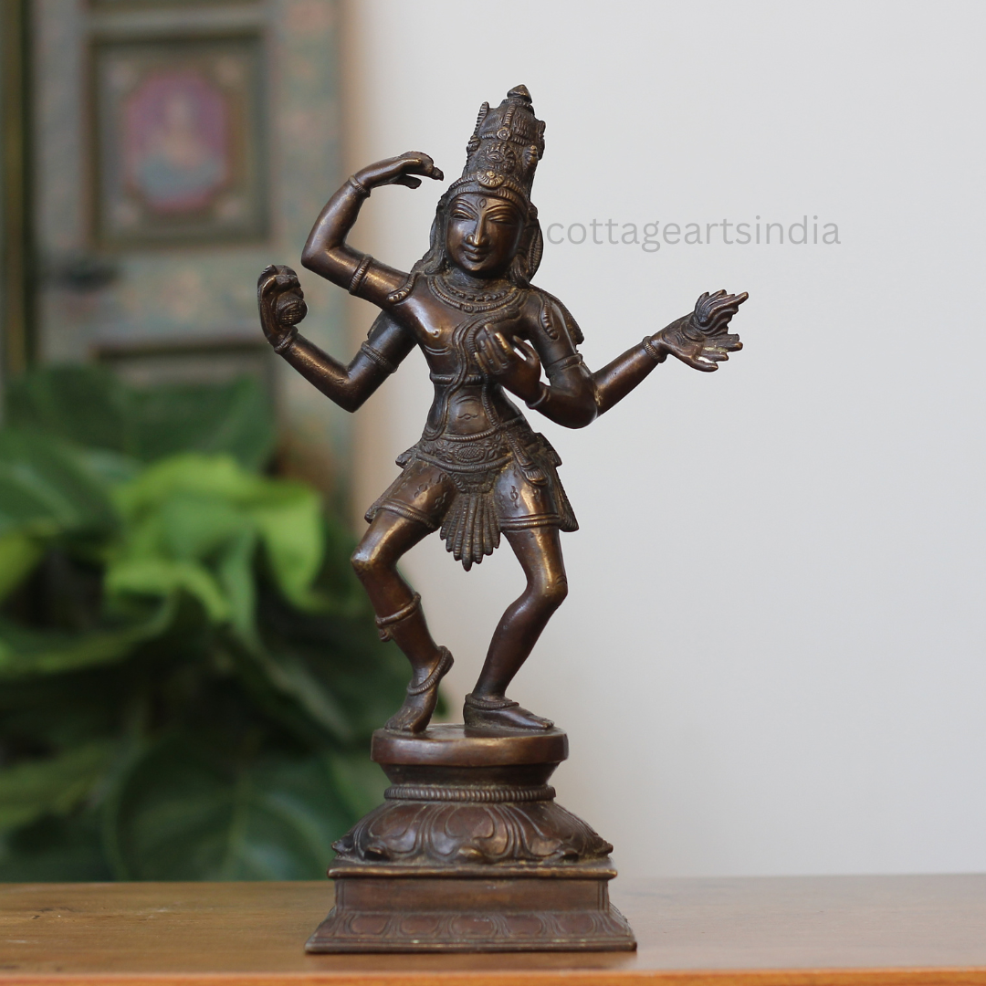 Handcrafted Brass Dancing Shiva Idol – Antique Finish