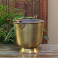 Brass Vintage Carved Planter