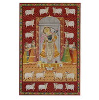 Hand-Painted Shrinathji Temple Pichwai Painting | Traditional Nathdwara Art