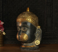 Brass Hanuman Face in Rustic Black
