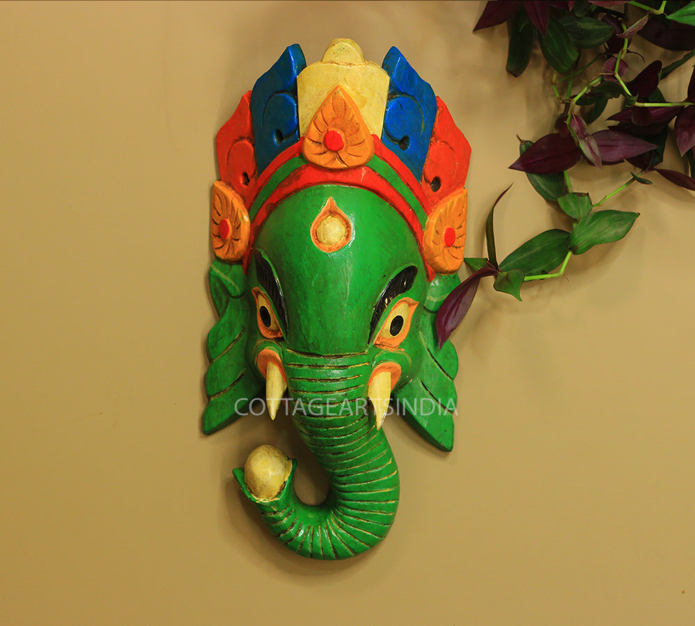 Wooden Ganesha Wall Mask