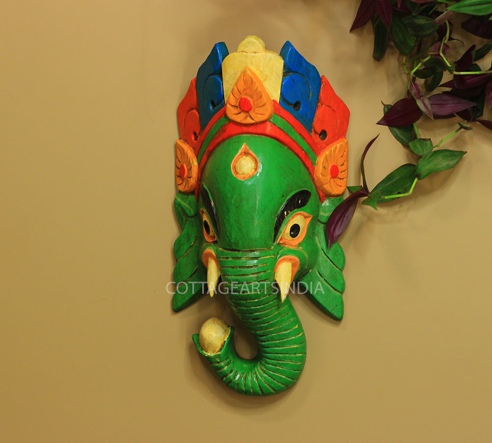 Wooden Ganesha Wall Mask