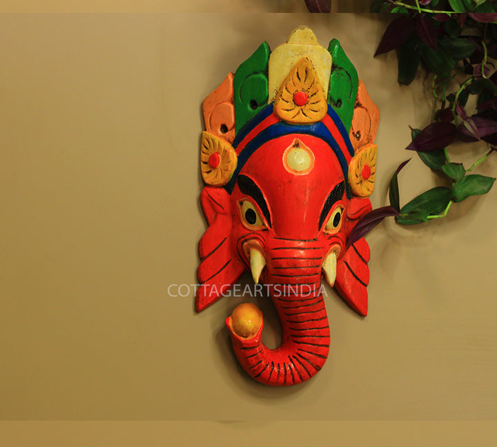 Wooden Ganesha Wall Mask