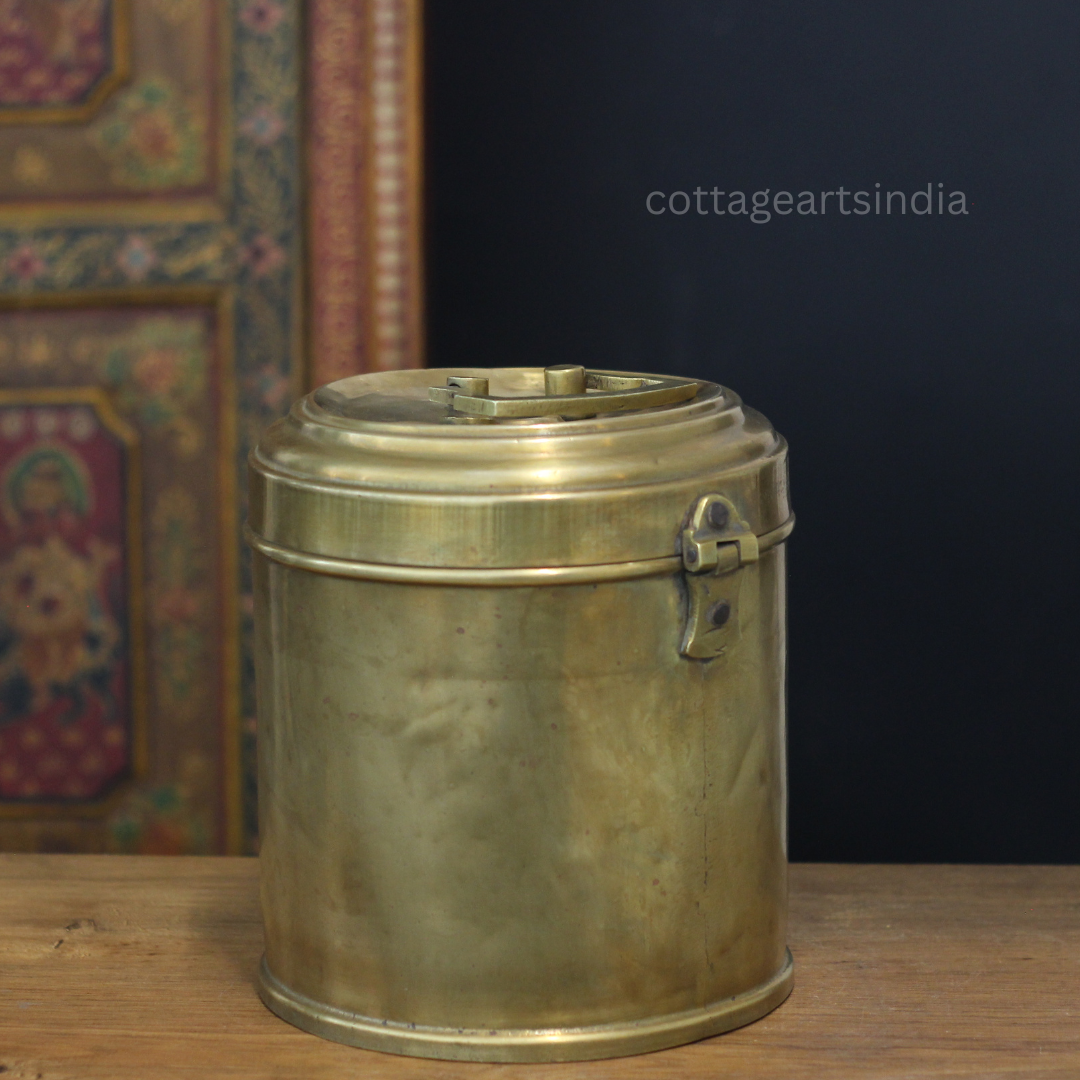 Vintage Brass Rice Storage Box
