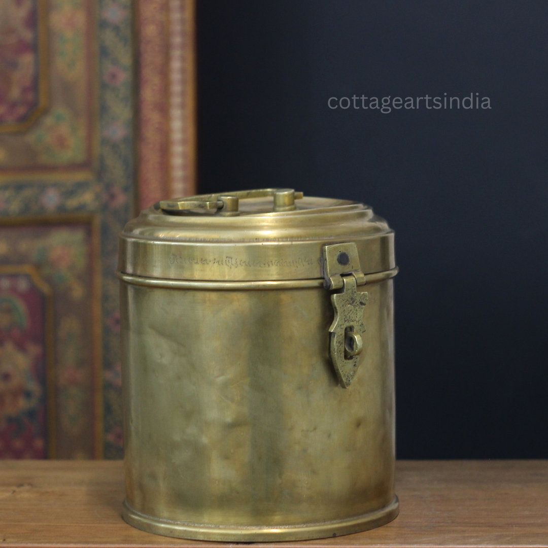 Vintage Brass Rice Storage Box