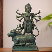 Balinese Bronze Durga Statue on Mahishasura