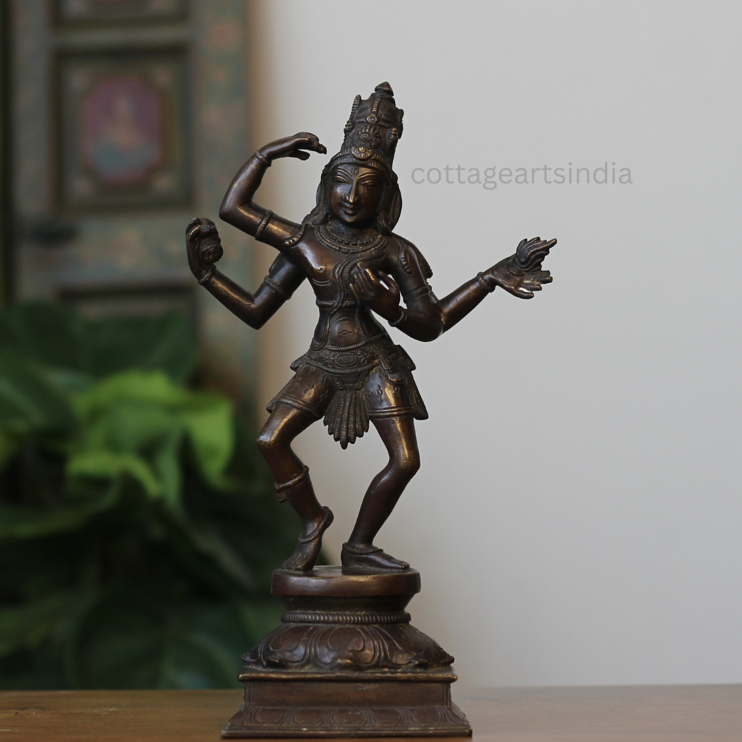Handcrafted Brass Dancing Shiva Idol – Antique Finish