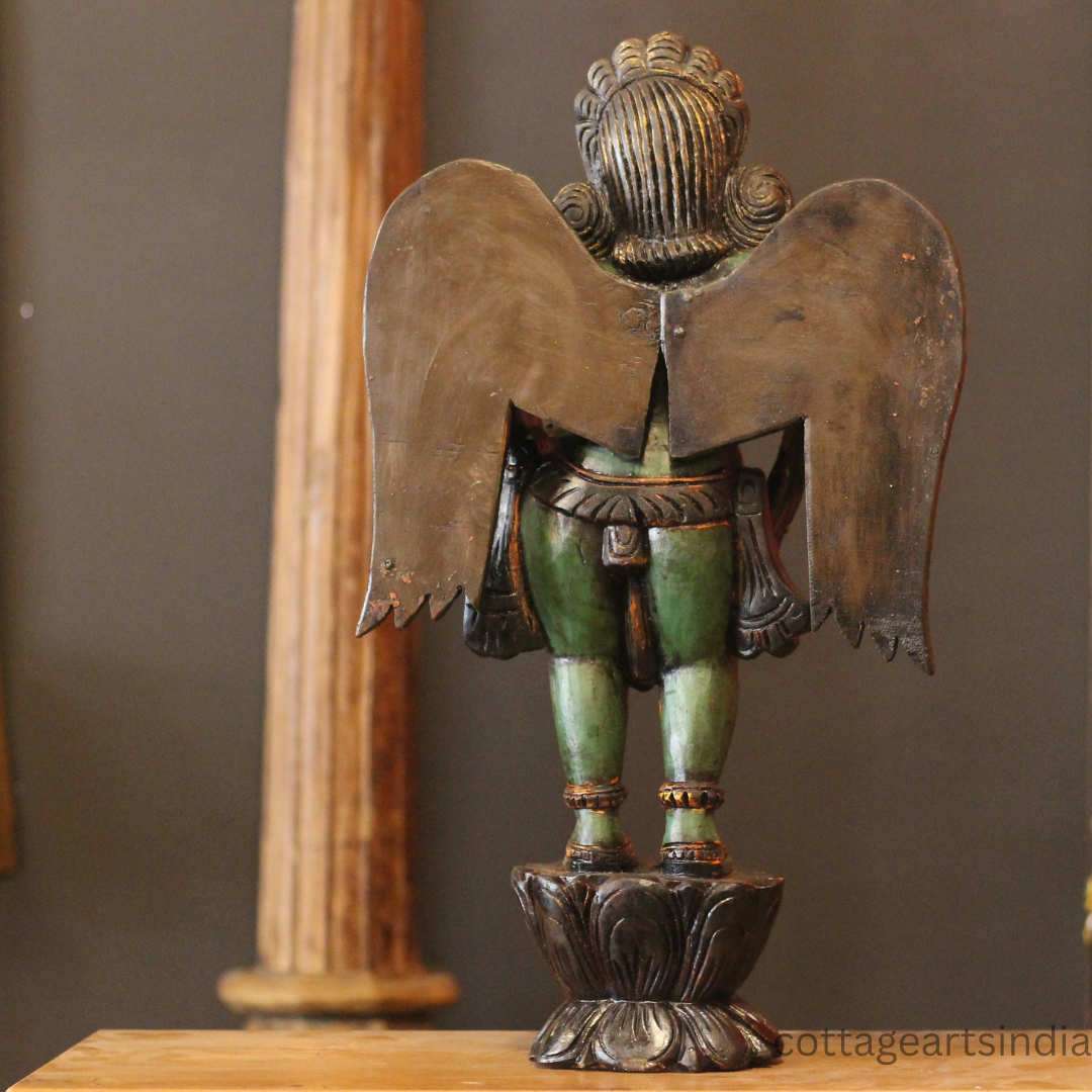 Wooden Angel Sculpture – Antique Finish