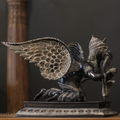 Black Antique Brass Garuda Statue | Handcrafted Garuda Idol with Wings