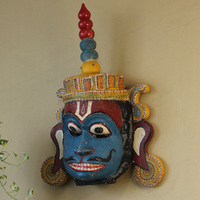 Vintage Odisha Wooden Folk Mask – Traditional Indian Folk Art