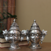 Brass Shiva and Gauri Mukhalingam – Silver Finish