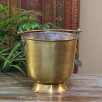 Brass Vintage Carved Planter