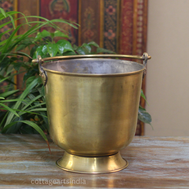 Brass Vintage Carved Planter