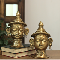 Brass Mukhlingam Set -Shiva and Gauri 9.5"