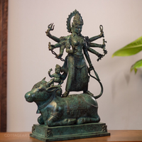Balinese Bronze Durga Statue on Mahishasura