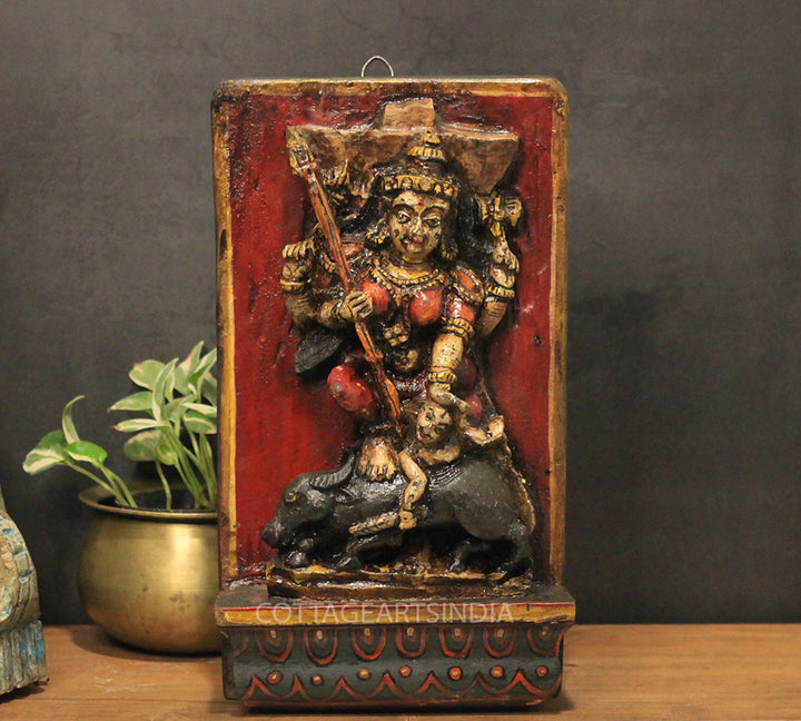 Vintage Wood / Stone Kali Mahisura Mardini Idol