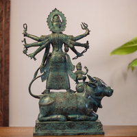 Balinese Bronze Durga Statue on Mahishasura
