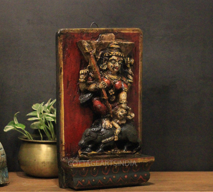 Vintage Wood / Stone Kali Mahisura Mardini Idol