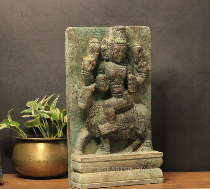 Vintage Wood /Stone Shiva Idol