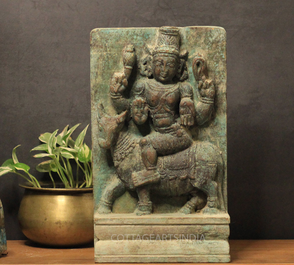 Vintage Wood /Stone Shiva Idol