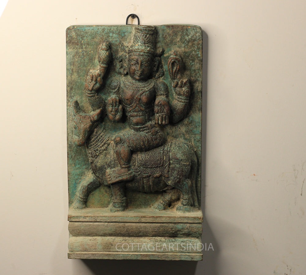 Vintage Wood /Stone Shiva Idol