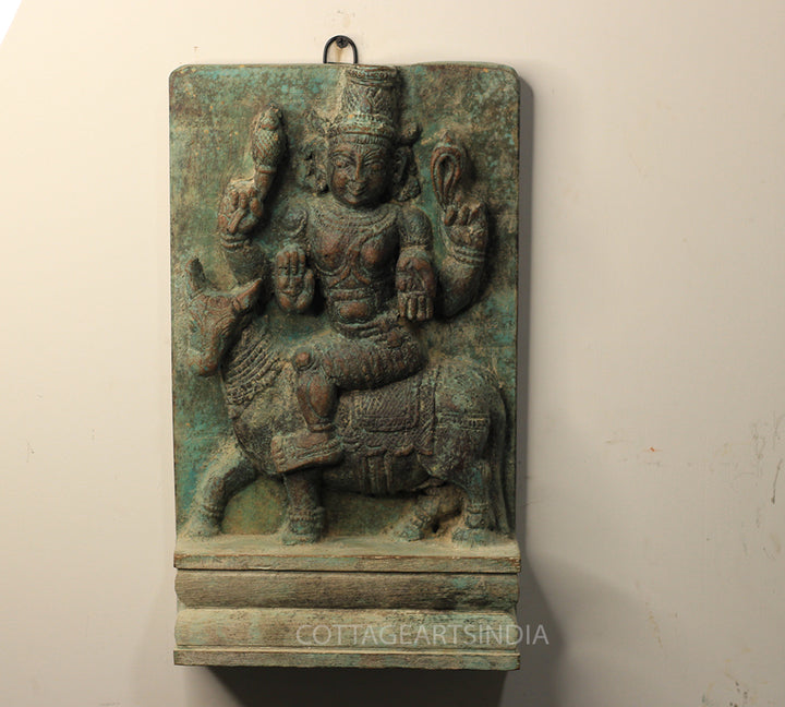 Vintage Wood /Stone Shiva Idol