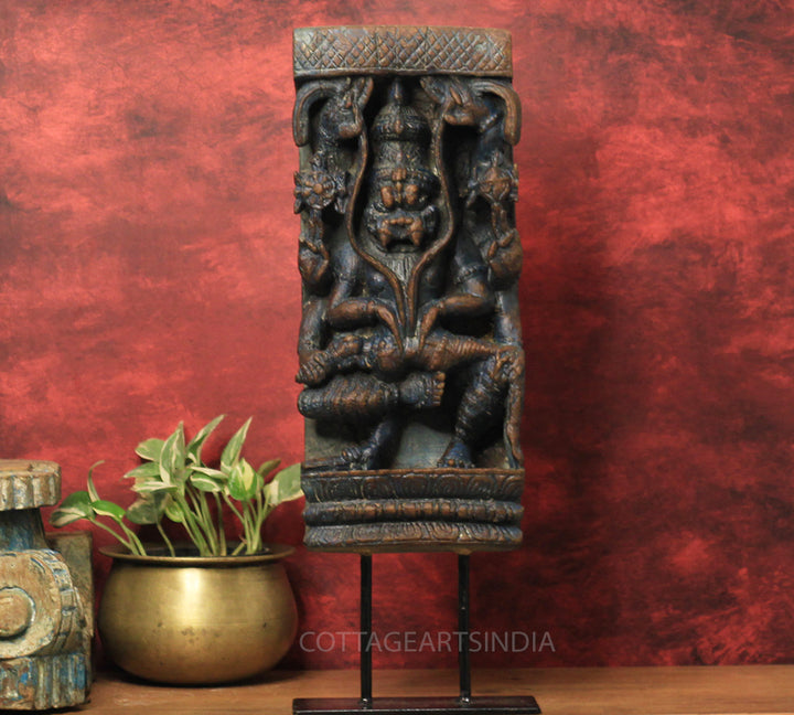 Vintage Wood/ Stone Narsimha