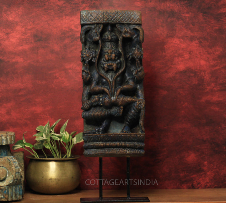 Vintage Wood/ Stone Narsimha