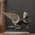 Black Antique Brass Garuda Statue | Handcrafted Garuda Idol with Wings