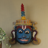 Vintage Odisha Wooden Folk Mask – Traditional Indian Folk Art
