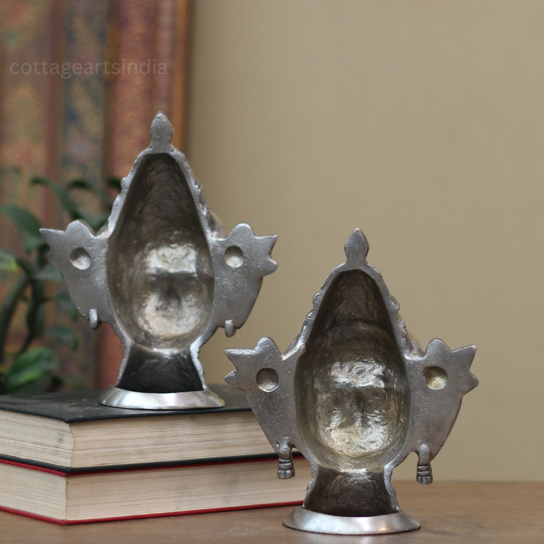 Brass Shiva and Gauri Mukhalingam – Silver Finish