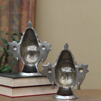 Brass Shiva and Gauri Mukhalingam – Silver Finish