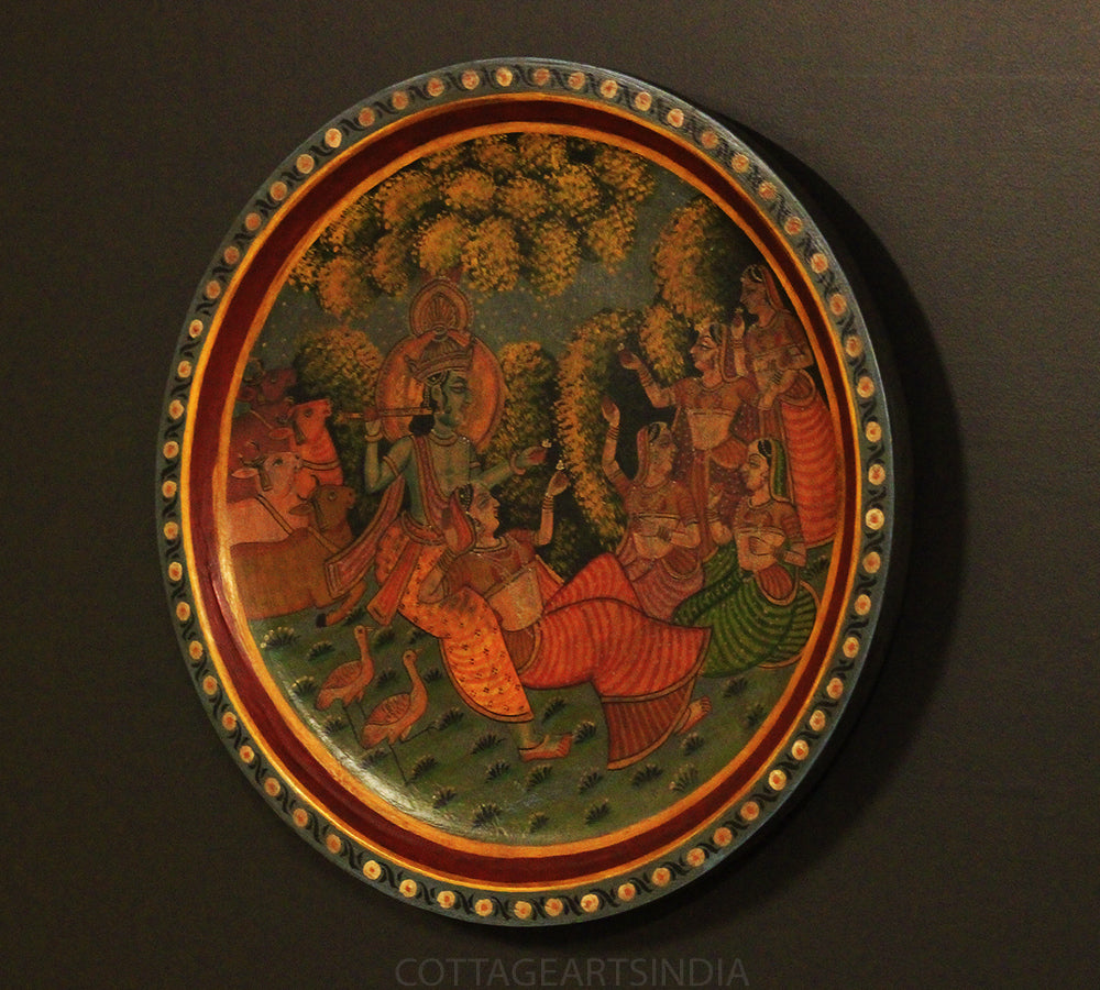 Miniature Painting on Wood - Krishna