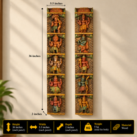 Wooden Wall Panel Dasavthar 36"-Set of 2
