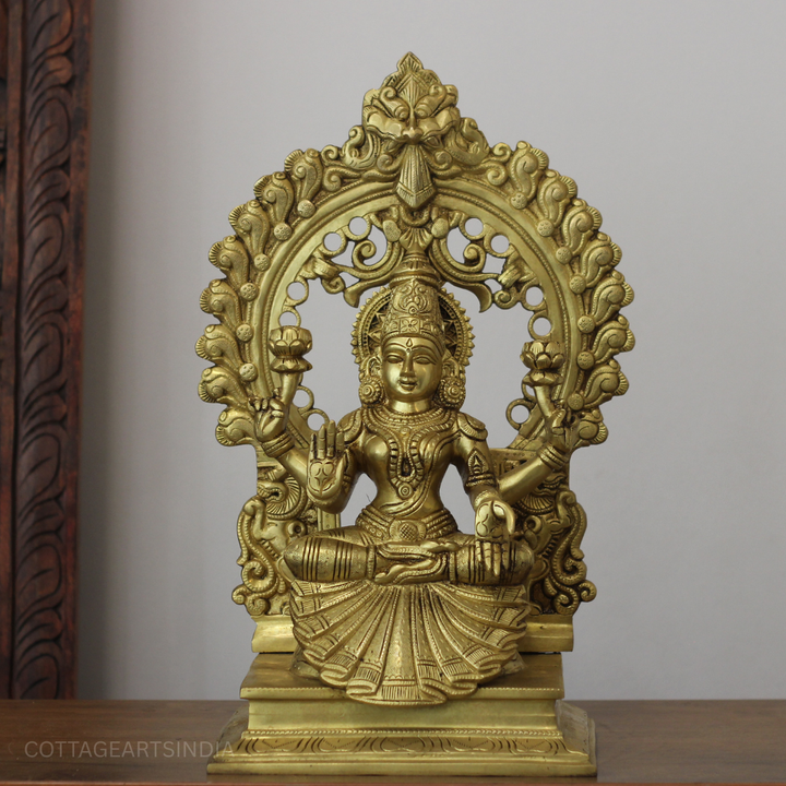 Brass Laxmi With Prabhawali 17"