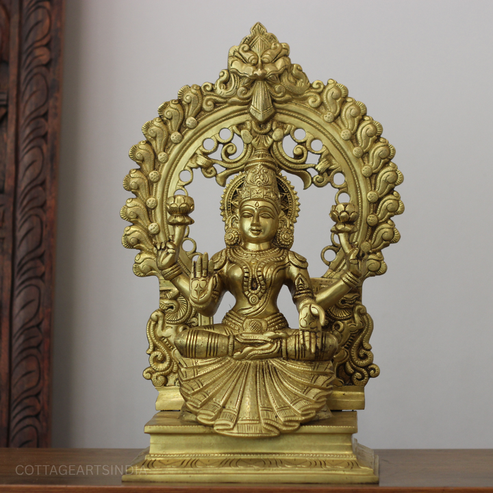 Brass Laxmi With Prabhawali 17"