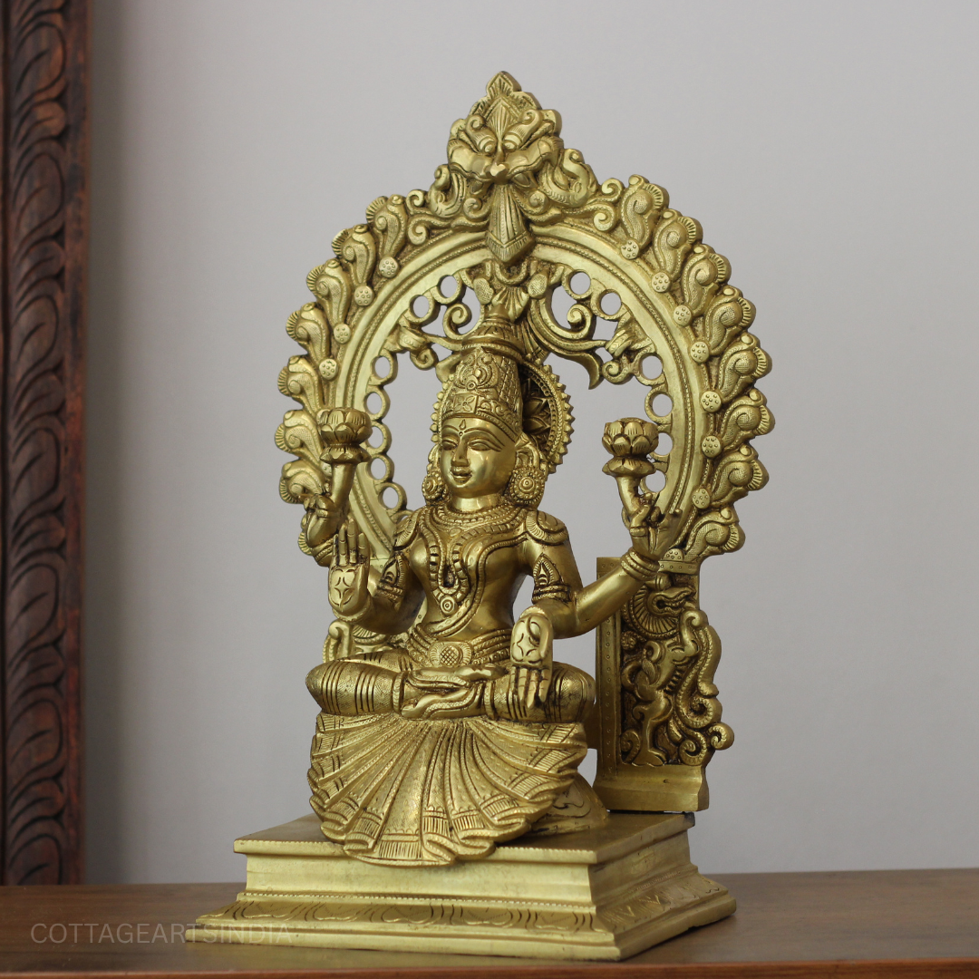 Brass Laxmi With Prabhawali 17"