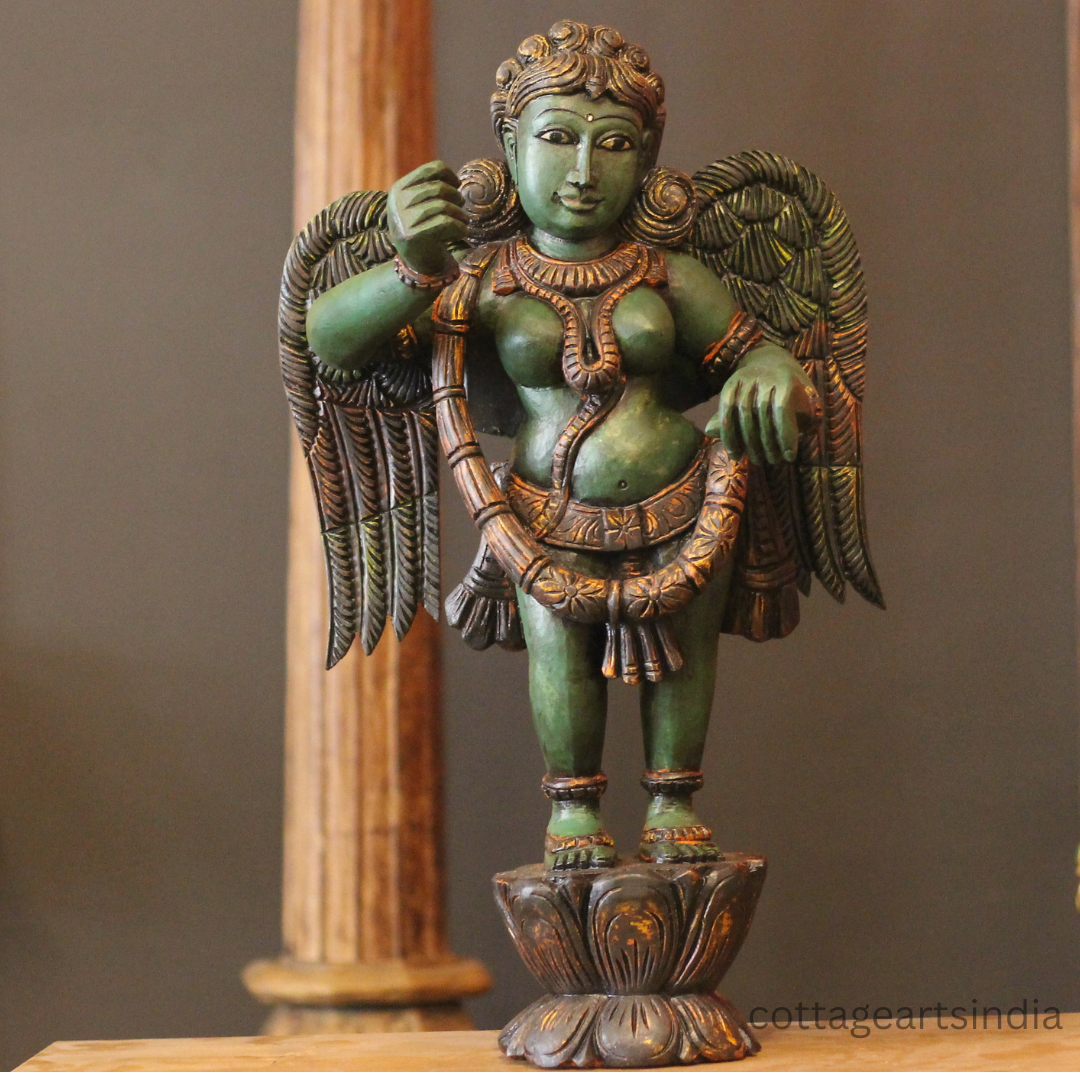 Wooden Angel Sculpture – Antique Finish