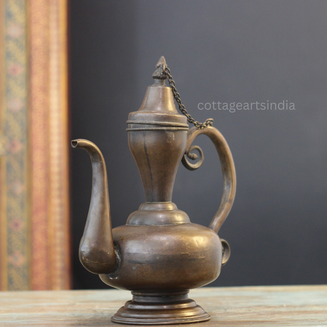 Tibetan Buddhist Ritual Ewer | Handcrafted Antique Copper