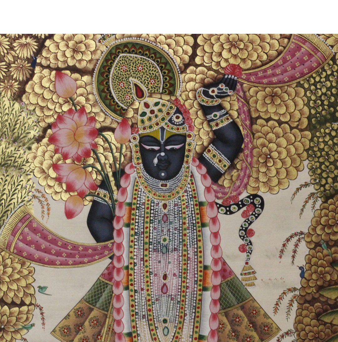 Shrinathji Pichwai Painting – Golden Vrindavan
