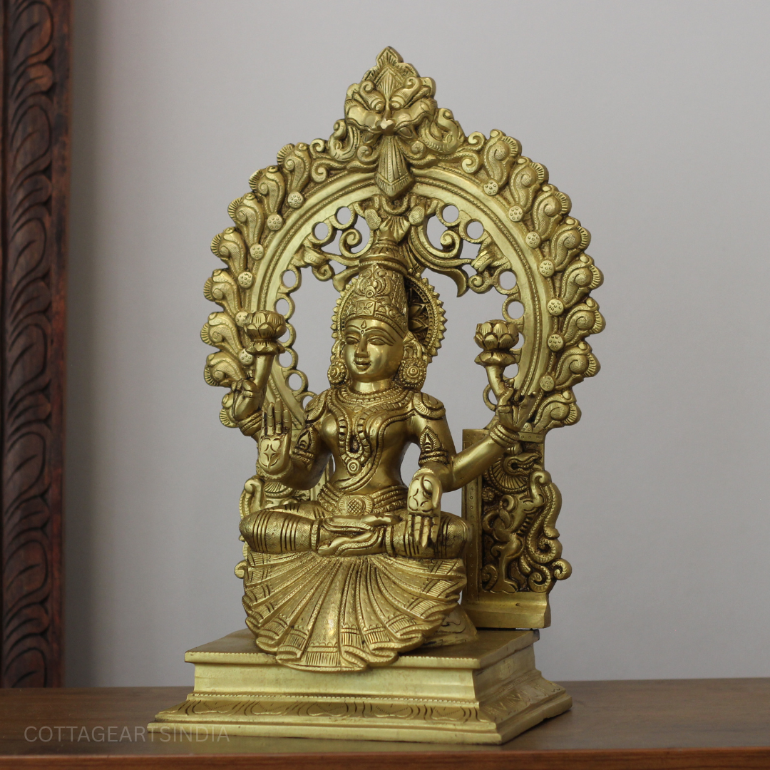 Brass Laxmi With Prabhawali 17"