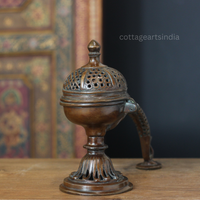 Brass Round Dhoop Dani Antique Finish