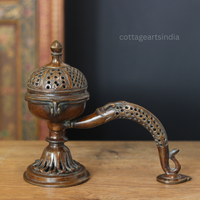 Brass Round Dhoop Dani Antique Finish