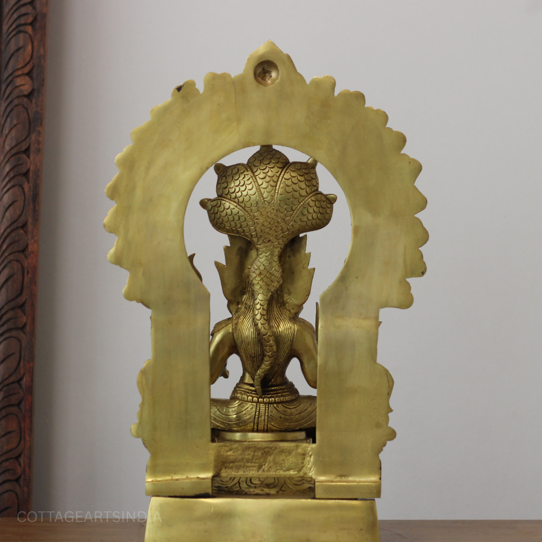 Brass Mariamman Statue With Prabhawali 17"