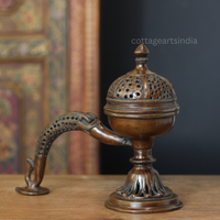 Brass Round Dhoop Dani Antique Finish