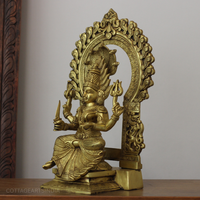 Brass Mariamman Statue With Prabhawali 17"