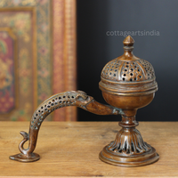 Brass Round Dhoop Dani Antique Finish
