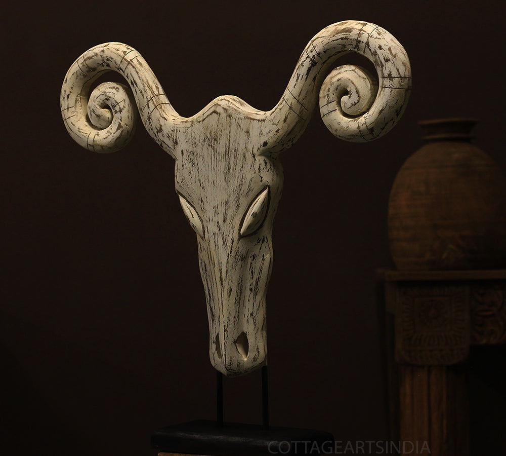 Wooden Horned Sculpture