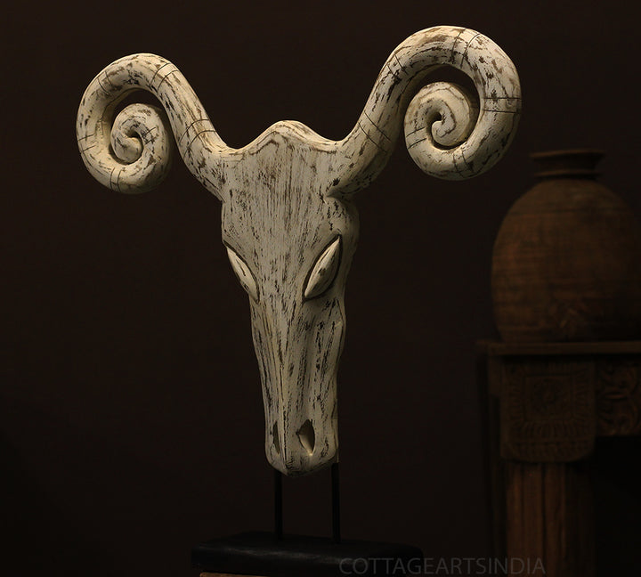 Wooden Horned Sculpture