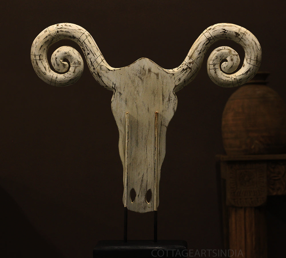 Wooden Horned Sculpture
